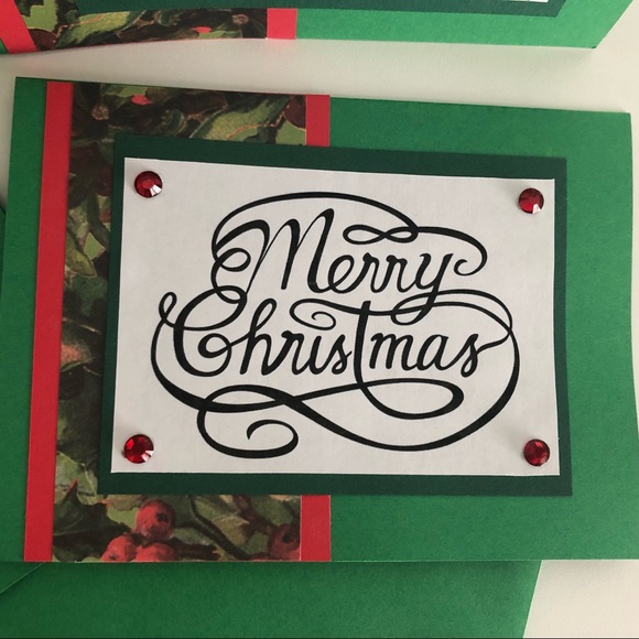 3/$30 New Set of 4 Handmade Christmas Holiday Cards Unique Artisan Crafts Gifts - Picture 5 of 5